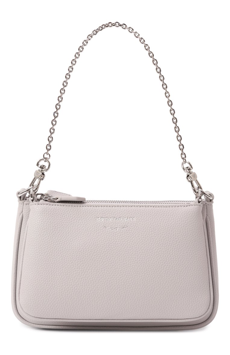 Женская сумка EMPORIO ARMANI светло-серого цвета, арт. EW000540/AF12036 | Фото 1 (Размер: small; Материал: Экокожа; Ремень/цепочка: На ремешке; Автоматизация ТО: Проставлено; Автоматизация состава: Проставлено)