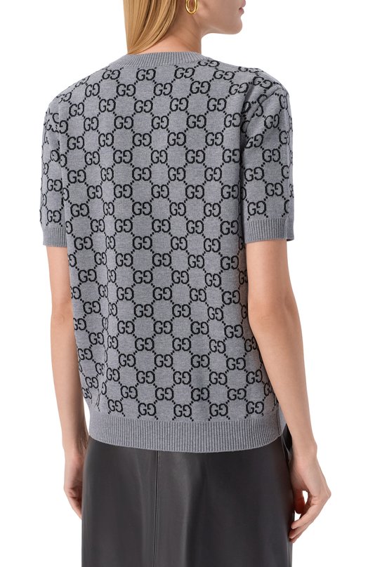 Шерстяной пуловер Gucci 798159/XKD8T Серый  798159/XKD8T Фото 4