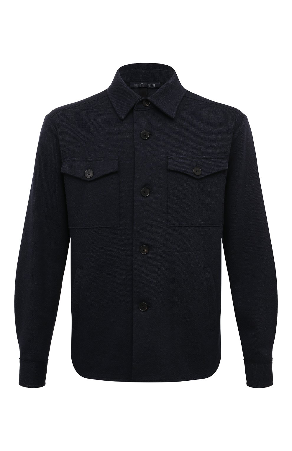 Куртка-рубашка из хлопка и шерсти HARRIS WHARF LONDON темно-синего цвета по цене 55850 руб., арт. C9320MTF, фото 1 Куртка-рубашка из хлопка и шерсти HARRIS WHARF LONDON, арт. C9320MTF, фото 1