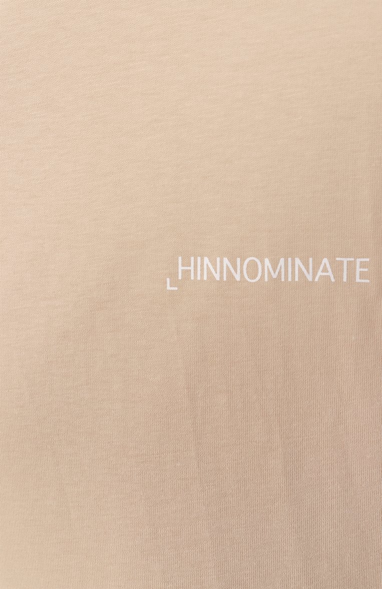 Мужская хлопковая футболка HINNOMINATE бежевого цвета, арт. HMABM01305 | Фото 6 (Материал внешний: Хлопок; Рукава: Короткие; Длина (для топов): Стандартные; Принт: Без принта; Стили: Кэжуэл; Кросс-КТ: Джерси; Мужское Кросс-КТ: Футболка-одежда)
