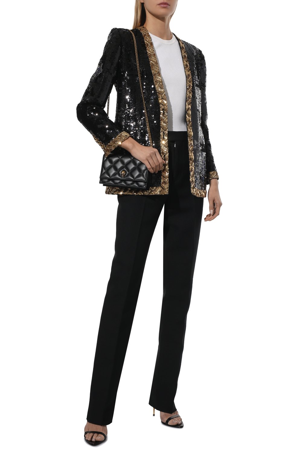 Жакет с отделкой пайетками SAINT LAURENT черного цвета по цене 1510000 руб., арт. 670789/Y012W, фото 2 Жакет с отделкой пайетками SAINT LAURENT, арт. 670789/Y012W, фото 2