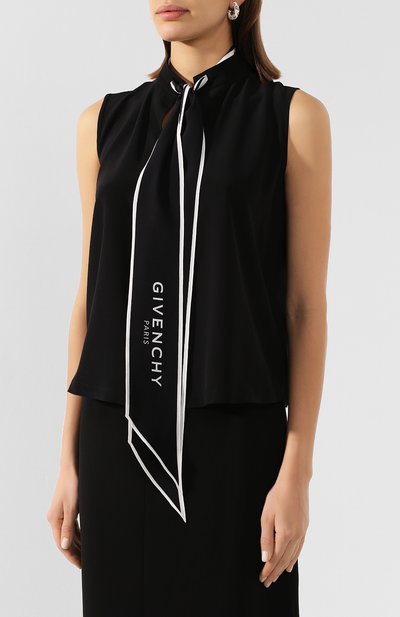 Шелковый топ GIVENCHY черного цвета по цене 92350 руб., арт. BW60GA12EH, фото 3 Шелковый топ GIVENCHY, арт. BW60GA12EH, фото 3