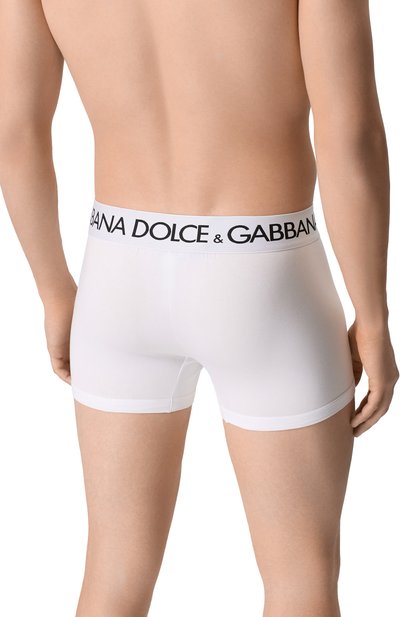 Хлопковые боксеры DOLCE & GABBANA белого цвета по цене 8420 руб., арт. M4B97J/0NN97_001, фото 3 Хлопковые боксеры DOLCE & GABBANA, арт. M4B97J/0NN97_001, фото 3