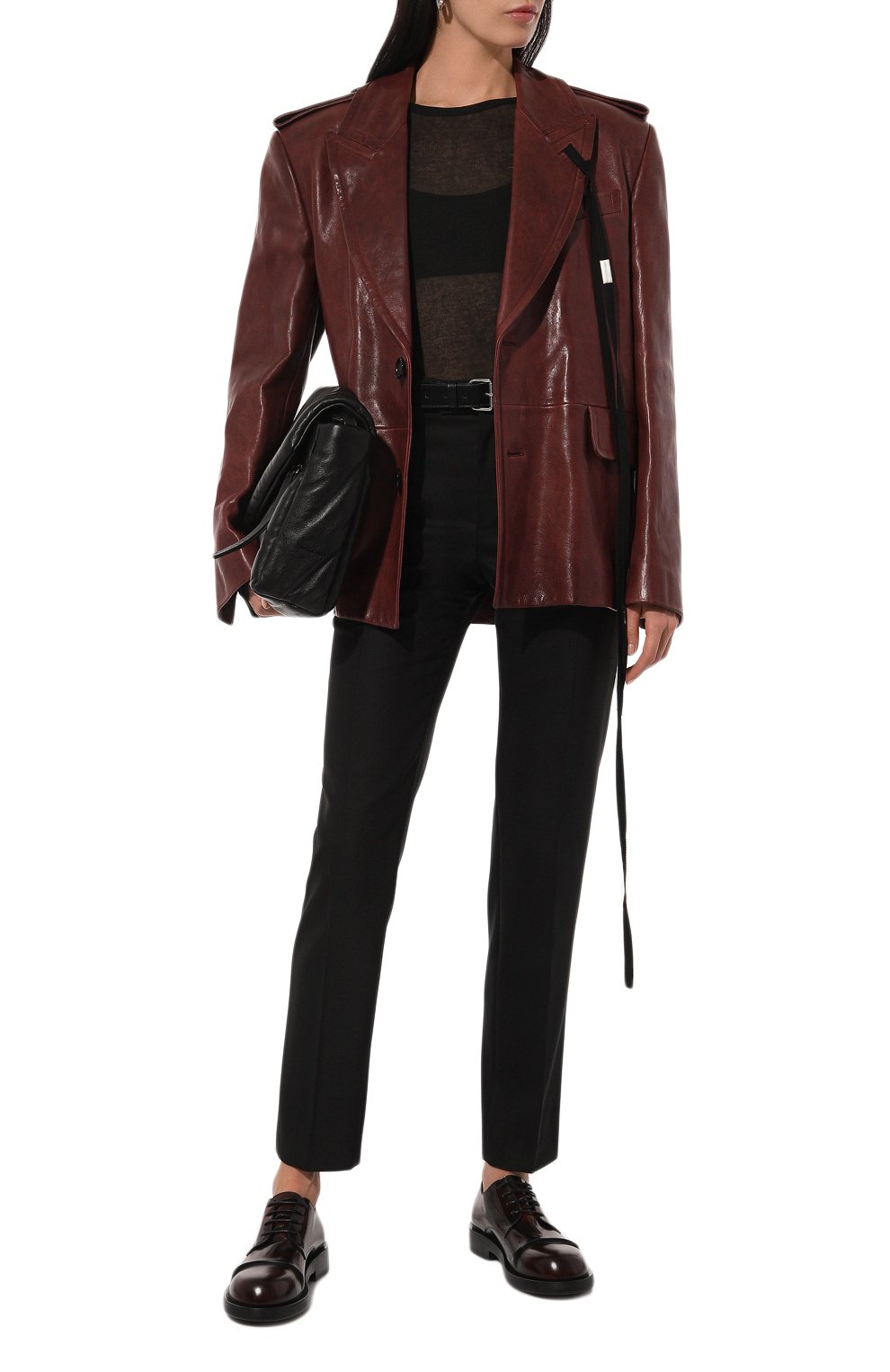 Кожаный жакет ANN DEMEULEMEESTER, арт. 2402-W-JA25-L-LT137-036, фото 2