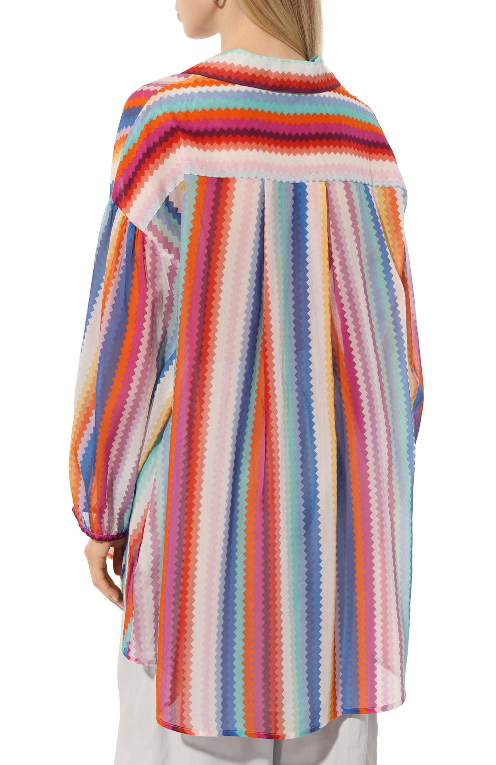 Блузка из хлопка и шелка MISSONI разноцветного цвета по цене 78150 руб., арт. MC24SK00/BW00PN, фото 4 Блузка из хлопка и шелка MISSONI, арт. MC24SK00/BW00PN, фото 4