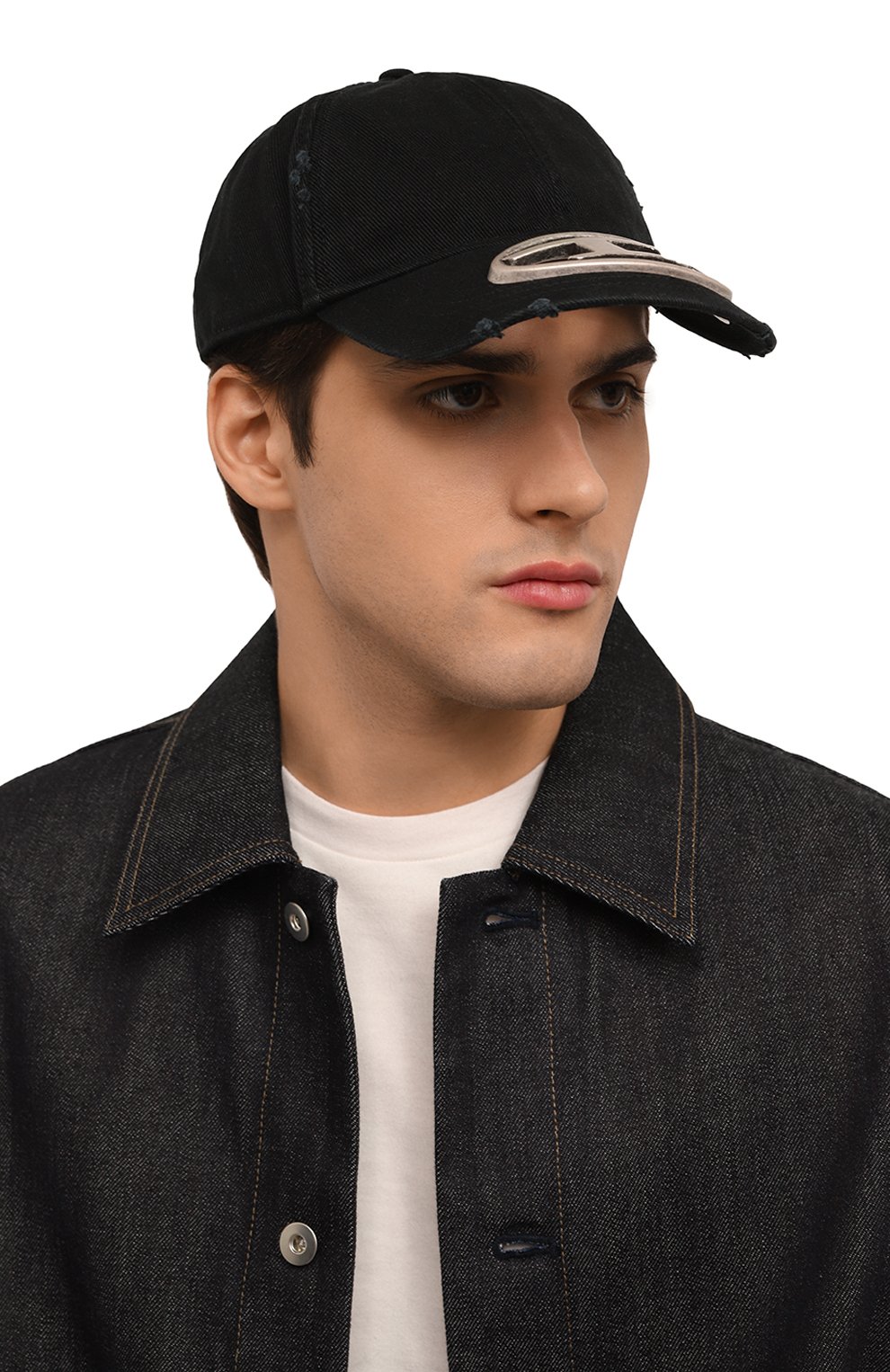 Хлопковая бейсболка DIESEL черного цвета по цене 18100 руб., арт. A12709/0PFAA, фото 2 Хлопковая бейсболка DIESEL, арт. A12709/0PFAA, фото 2