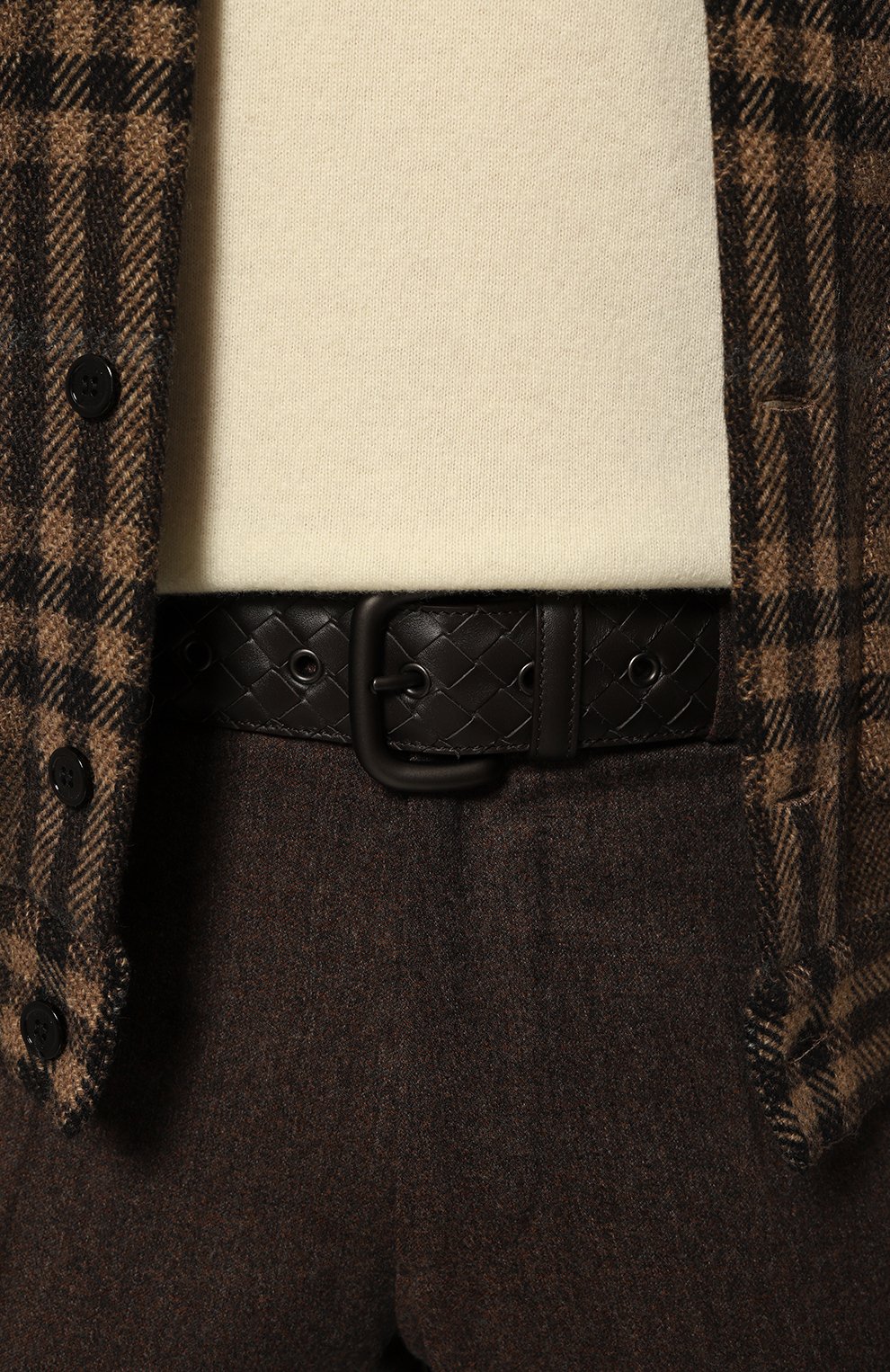 Кожаный ремень BOTTEGA VENETA темно-коричневого цвета по цене 69950 руб., арт. 173784/V47W0, фото 2 Кожаный ремень BOTTEGA VENETA, арт. 173784/V47W0, фото 2