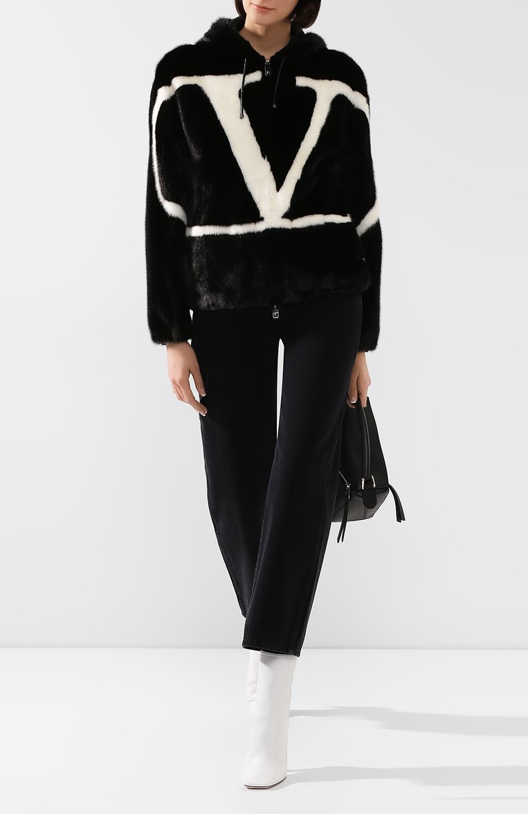 Женская шуба из норки VALENTINO черного цвета, арт. SF3FB5681CF | Фото 2 (Рукава: Длинные; Длина (верхняя одежда): Короткие; Материал внешний: Натуральный мех; Женское Кросс-КТ: Мех; Кросс-КТ: Куртка)