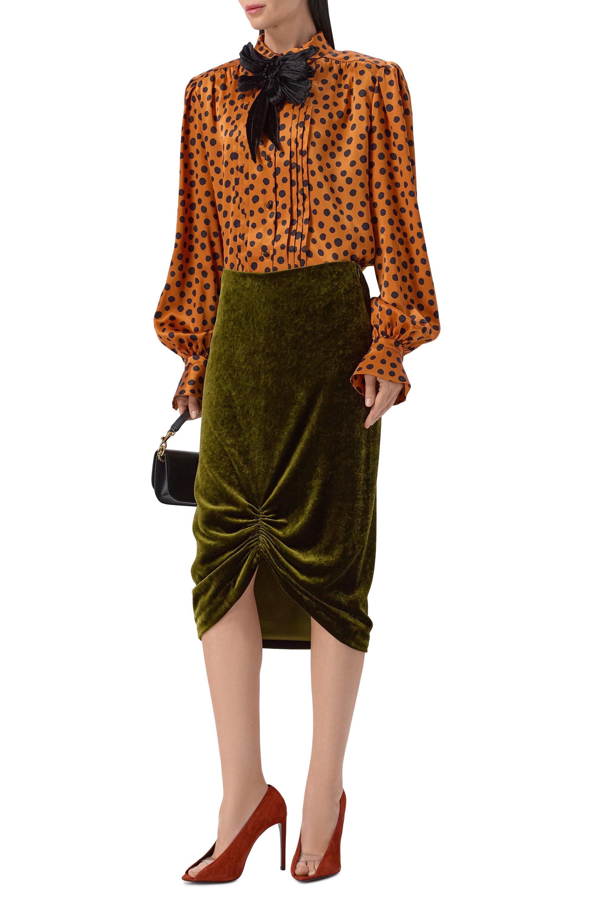 Бархатная юбка VALENTINO, арт. 8B0RAEZ5/A64, фото 2