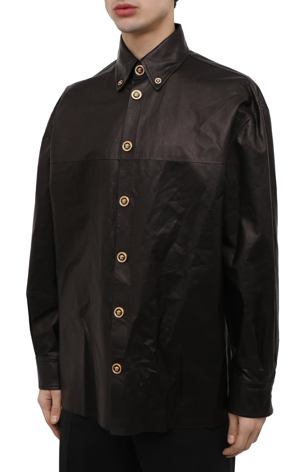Кожаная рубашка VERSACE, арт. 1003457/1A02091, фото 3