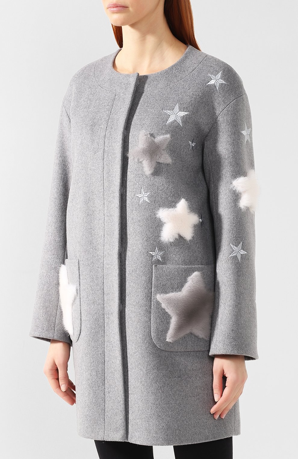 Пальто из смеси шерсти и кашемира SEVEN LAB, арт. CFW17-007grey, фото 3