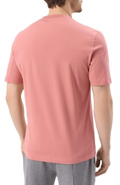 Мужская хлопковая футболка BRUNELLO CUCINELLI кораллового цвета, арт. M0B138440 | Фото 4 (Рукава: Короткие; Принт: Без принта; Стили: Кэжуэл, Романтичный; Материал внешний: Хлопок; Кросс-КТ: Джерси; Мужское Кросс-КТ: Футболка-одежда; Длина (для топов): Удлиненные; Автоматизация состава: Проставлено; Автоматизация ТО: Проставлено)