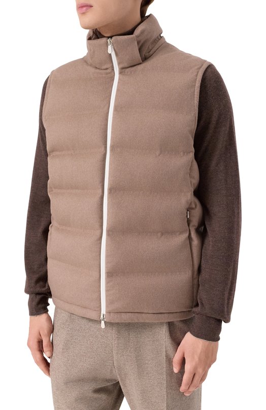 Пуховый жилет Brunello Cucinelli MQ4631608 Бежевый  MQ4631608 Фото 6