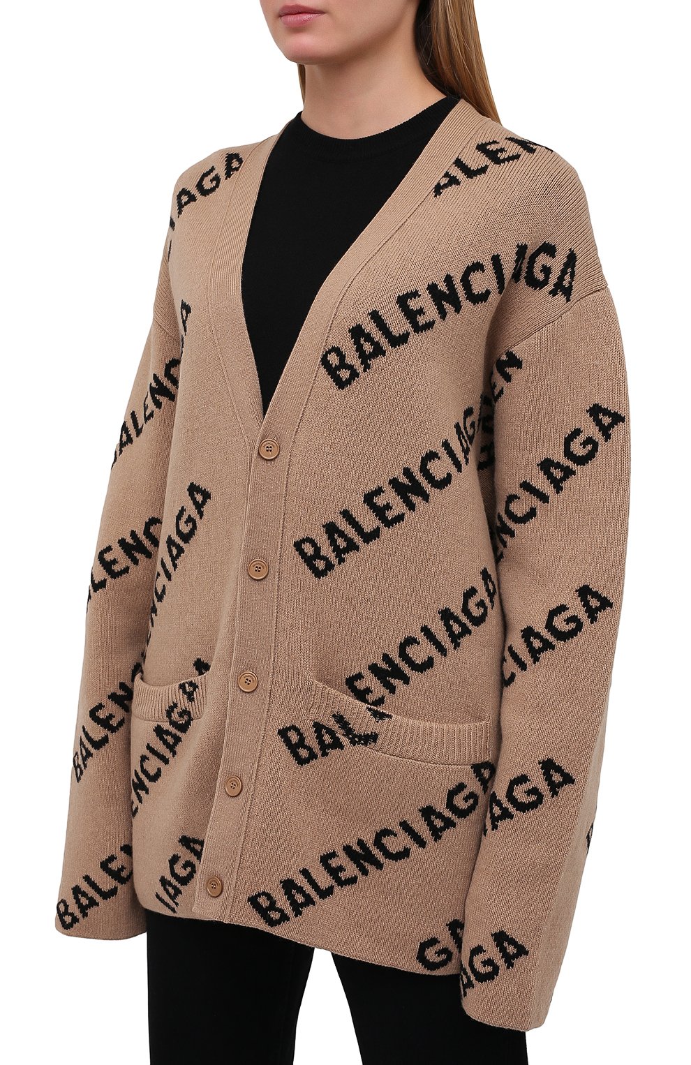 Шерстяной кардиган BALENCIAGA бежевого цвета по цене 106500 руб., арт. 652394/T1567, фото 3 Шерстяной кардиган BALENCIAGA, арт. 652394/T1567, фото 3