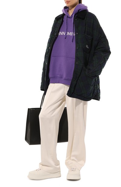 Хлопковое худи HINNOMINATE фиолетового цвета по цене 16050 руб., арт. HDS3/HNW577, фото 2 Хлопковое худи HINNOMINATE, арт. HDS3/HNW577, фото 2