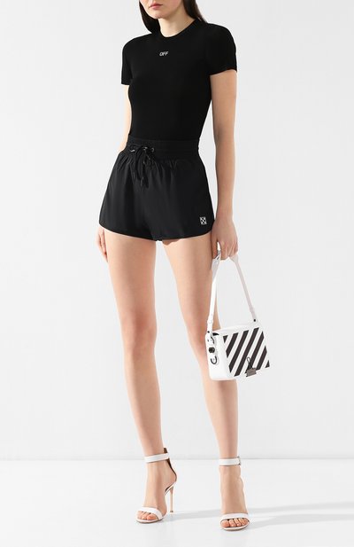 Мини-шорты OFF-WHITE черного цвета по цене 29350 руб., арт. 0WCB020R19A390571000, фото 2 Мини-шорты OFF-WHITE, арт. 0WCB020R19A390571000, фото 2