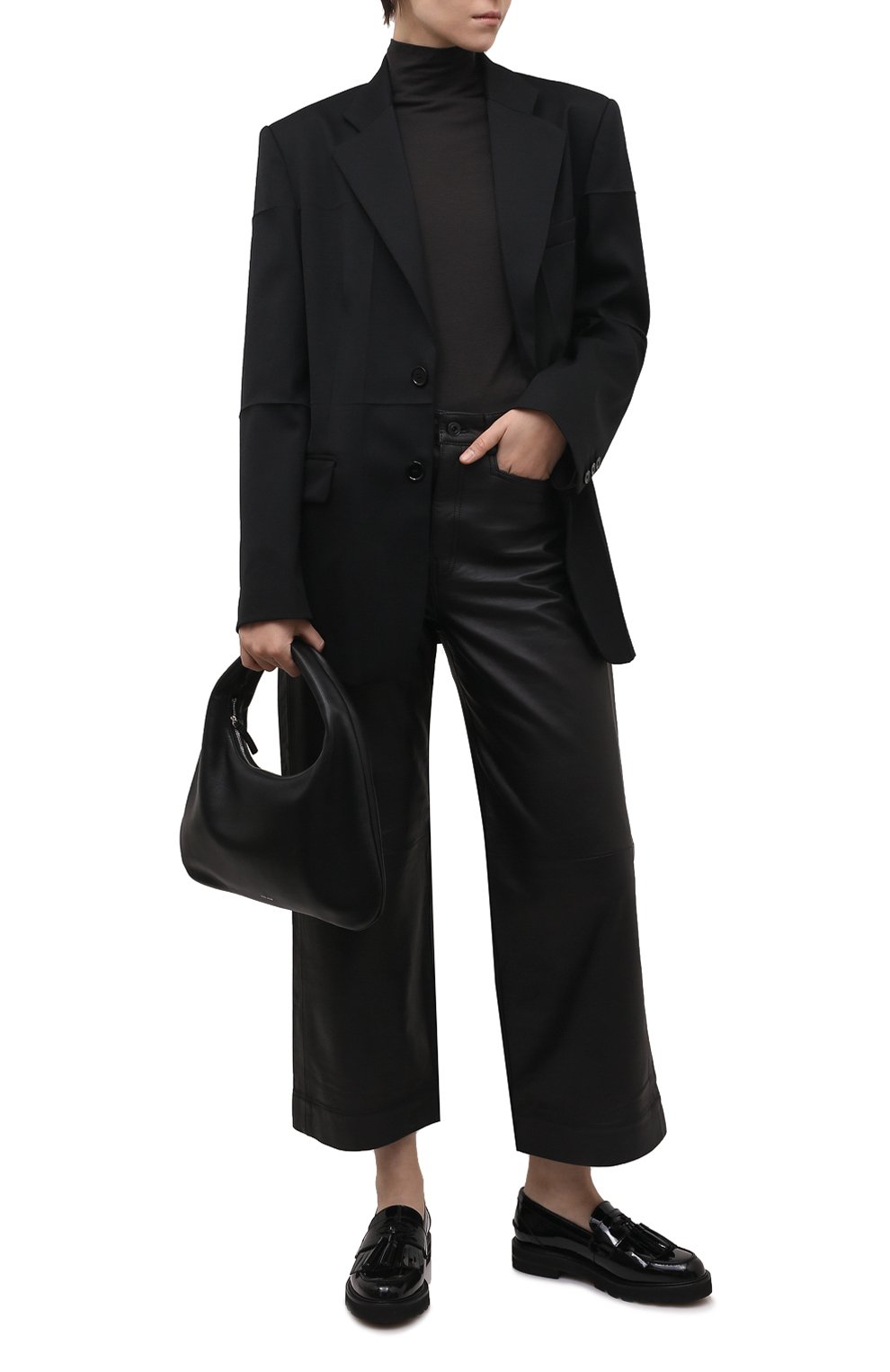 Кожаные пенни-лоферы mila STUART WEITZMAN черного цвета по цене 56100 руб., арт. S0401, фото 2 Кожаные пенни-лоферы mila STUART WEITZMAN, арт. S0401, фото 2