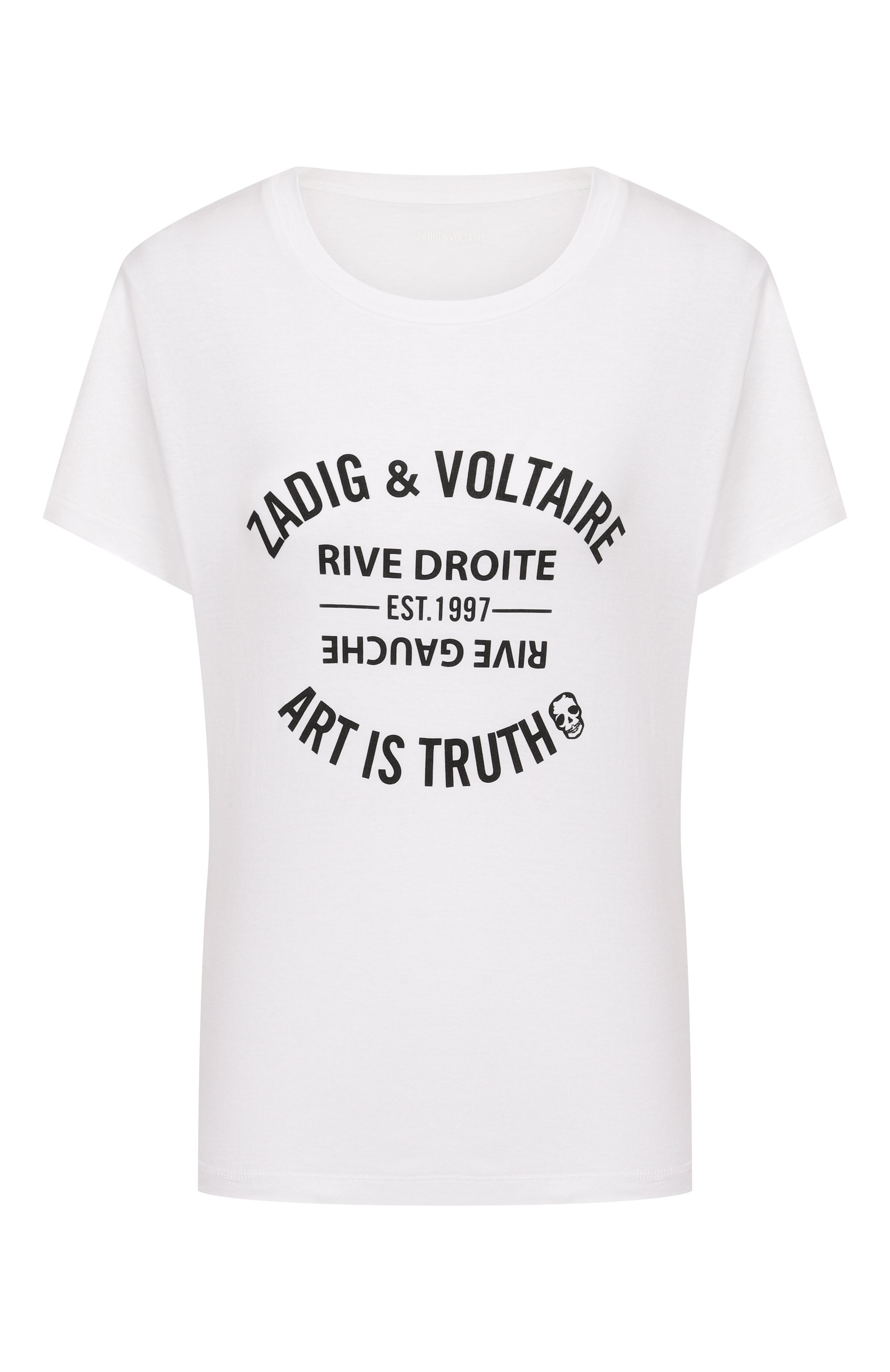 Хлопковая футболка ZADIG AND VOLTAIRE, арт. JWTS02769, фото 1