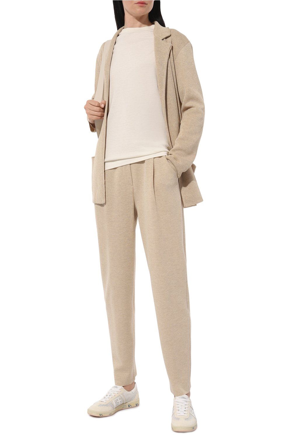 Брюки из вискозы FREEAGE бежевого цвета по цене 32500 руб., арт. S24.PT049.7000.102, фото 2 Брюки из вискозы FREEAGE, арт. S24.PT049.7000.102, фото 2