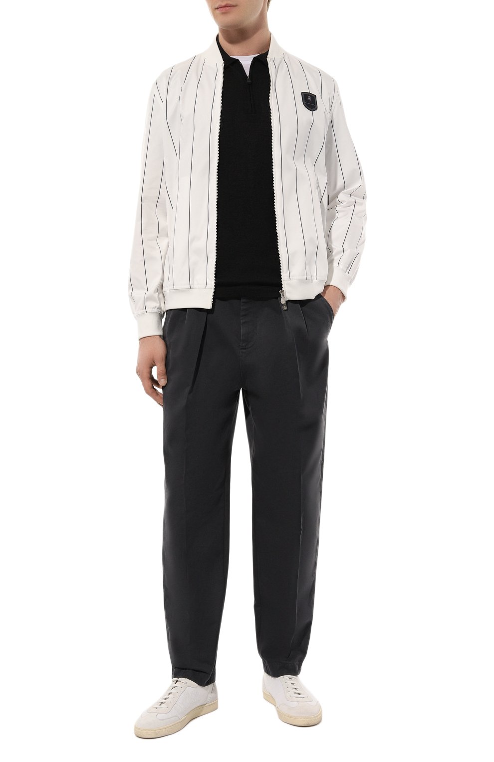 Бомбер BRUNELLO CUCINELLI белого цвета по цене 149000 руб., арт. MB417B2305, фото 2 Бомбер BRUNELLO CUCINELLI, арт. MB417B2305, фото 2