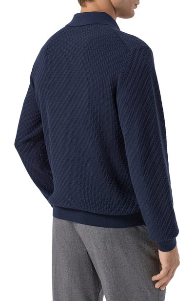 Поло из хлопка и шелка BRIONI темно-синего цвета по цене 169500 руб., арт. UMR10L/PAK22, фото 4 Поло из хлопка и шелка BRIONI, арт. UMR10L/PAK22, фото 4
