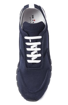 Мужские текстильные кроссовки KITON темно-синего цвета, арт. USSA325N0106302 | Фото 6 (Материал внутренний: Натуральная кожа; Материал сплава: Проставлено; Драгоценные камни: Проставлено; Материал внешний: Текстиль; Подошва: Массивная; Кросс-КТ: Низкие; Материал утеплителя: Без утеплителя; Стили: Спорт)