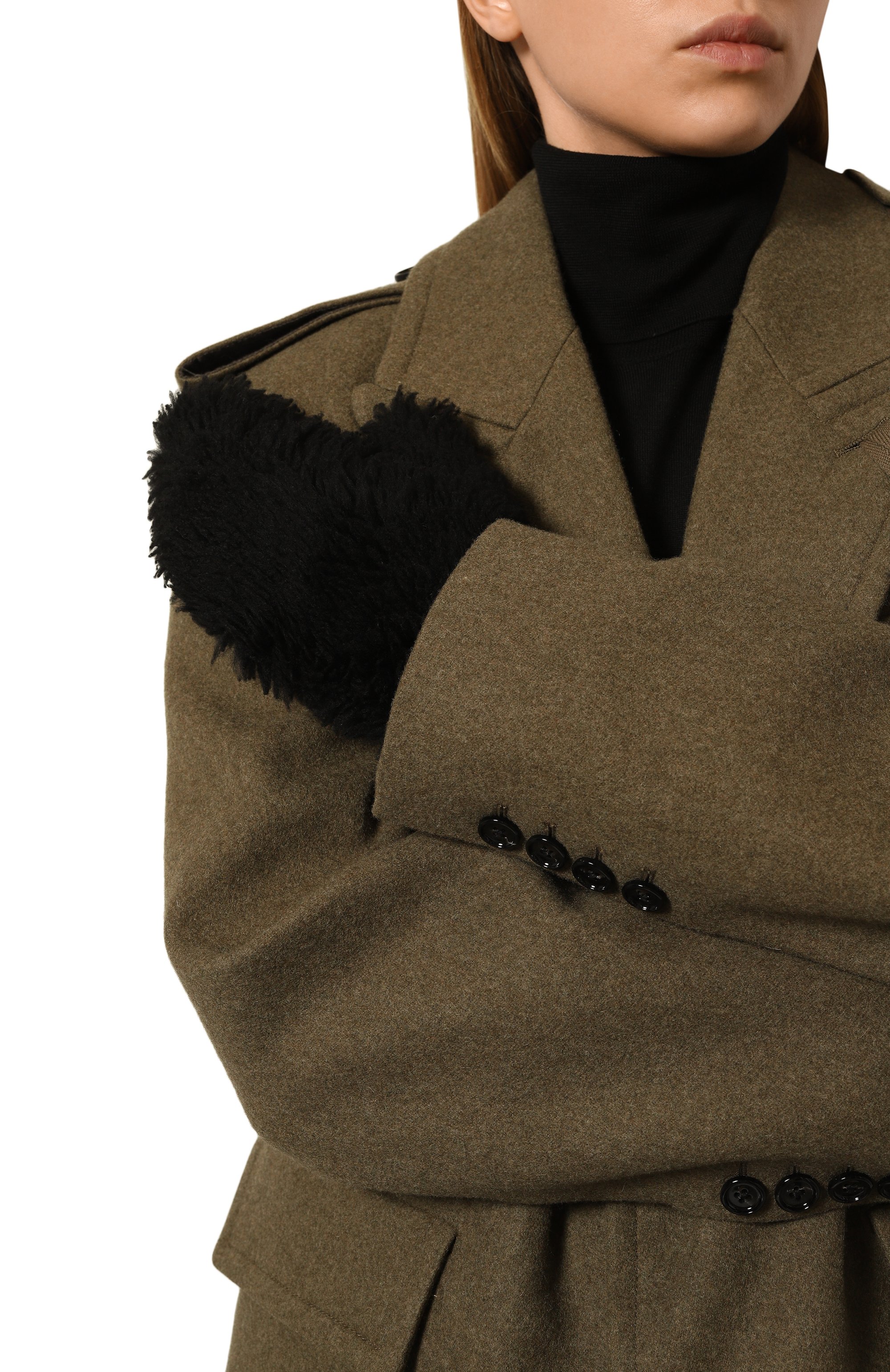 Варежки из шерсти и овчины YVES SALOMON, арт. 23WAA508XXMACL, фото 2