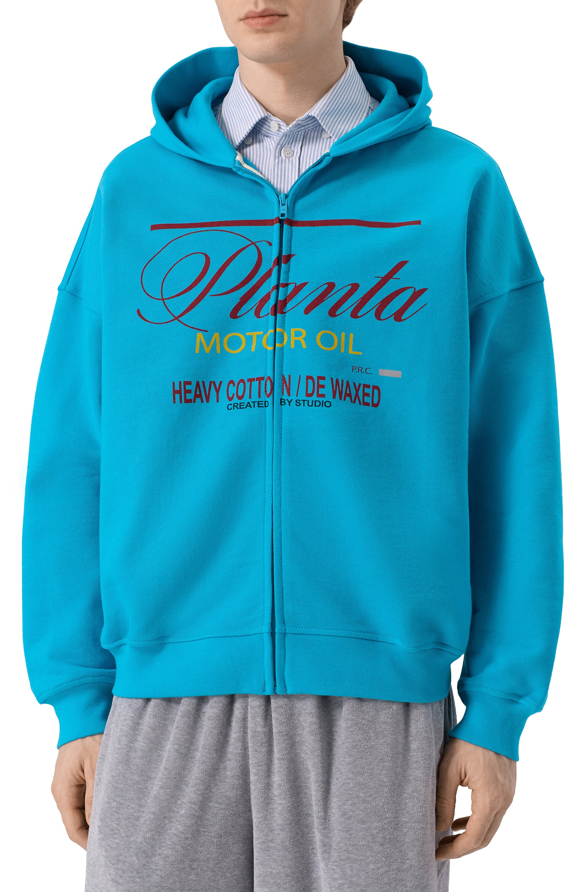 Хлопковая толстовка PLANTA ROSA голубого цвета по цене 25400 руб., арт. PR/HZ/MOTOR/400, фото 3 Хлопковая толстовка PLANTA ROSA, арт. PR/HZ/MOTOR/400, фото 3