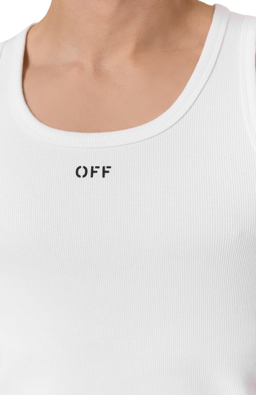 Хлопковая майка Off-White 0MUY006C99JER001 Белый  0MUY006C99JER001 Фото 5