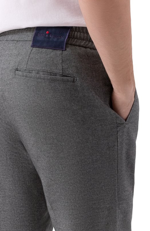 Брюки из хлопка и шерсти Kiton UPLACRK0131H02 Серый  UPLACRK0131H02 Фото 5
