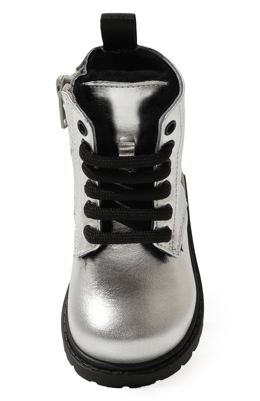 Кожаные ботинки Moschino Серебряный, фото 4