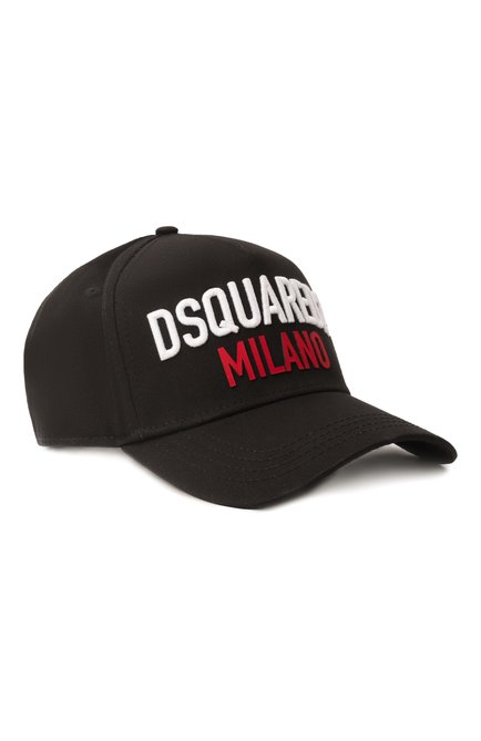 Мужская хлопковая бейсболка DSQUARED2 черного цвета, арт. BCM0917/05C00001 | Фото 1 (Материал сплава: Проставлено; Материал: Хлопок, Текстиль; Нос: Не проставлено)