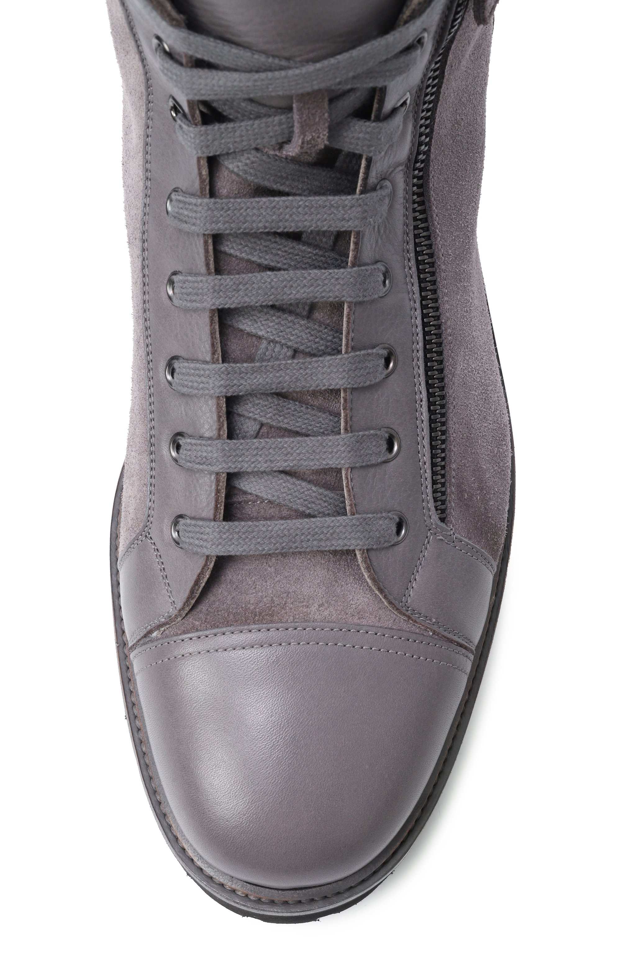 Кожаные ботинки W.GIBBS серого цвета по цене 58350 руб., арт. 0672004/SAVANA/CAM0SCI0 FUR, фото 6 Кожаные ботинки W.GIBBS, арт. 0672004/SAVANA/CAM0SCI0 FUR, фото 6