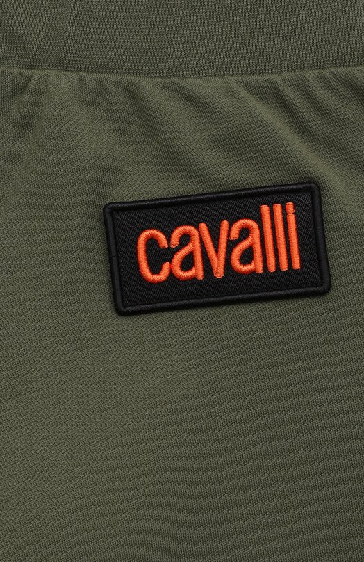 Хлопковые джоггеры Roberto Cavalli Хаки, фото 3