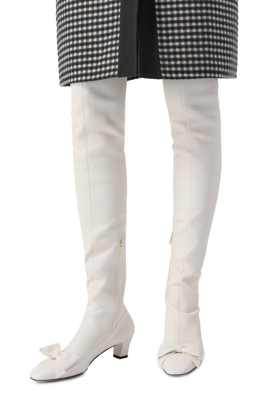 Кожаные ботфорты Bowow 45 Valentino 7W2S0MB2/TNN Белый  7W2S0MB2/TNN Фото 2