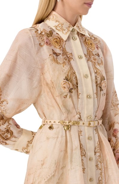 Платье изо льна и шелка ZIMMERMANN бежевого цвета по цене 323500 руб., арт. 5351DF252, фото 4 Платье изо льна и шелка ZIMMERMANN, арт. 5351DF252, фото 4