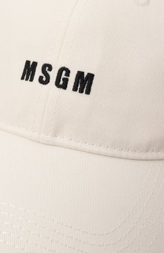 Женская хлопковая бейсболка MSGM белого цвета, арт. 3641MDL06/247273 | Фото 4 (Нос: Не проставлено; Материал сплава: Проставлено; Материал: Хлопок, Текстиль)