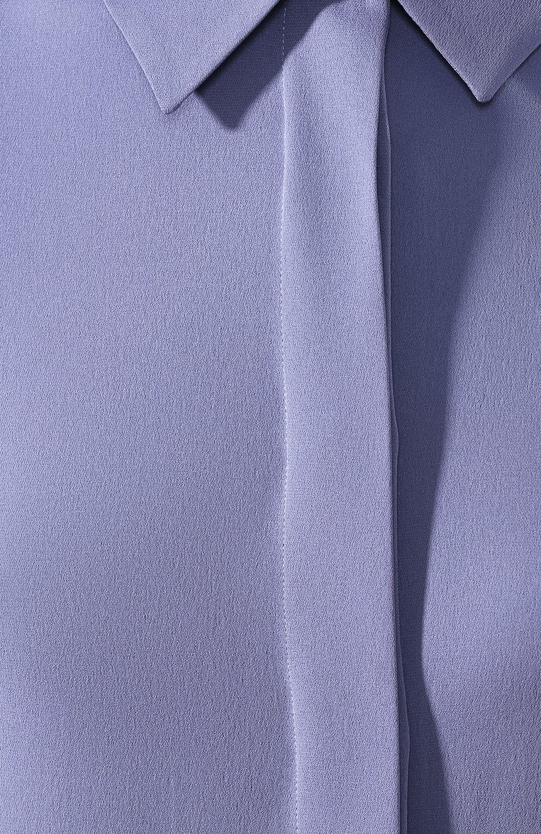 Женская шелковая рубашка TOM FORD сиреневого цвета, арт. CA3134-FAX040 | Фото 5 (Статус проверки: Проверена категория; Принт: Без принта; Материал внешний: Шелк; Длина (для топов): Стандартные; Женское Кросс-КТ: Рубашка-одежда; Рукава: Длинные)