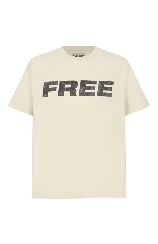 Хлопковая футболка Gallery Dept. FT-10052 Кремовый FT-10052