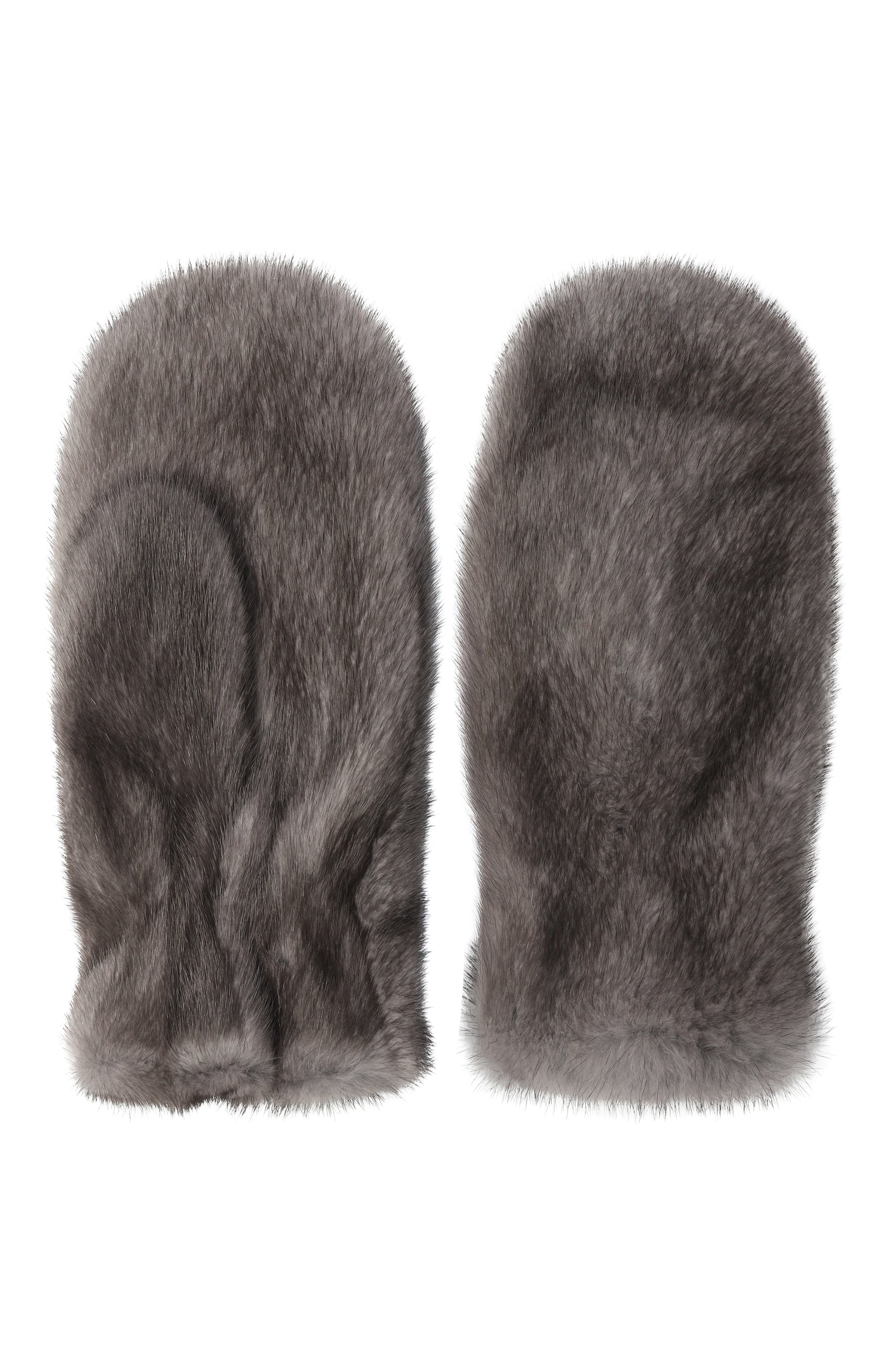 Меховые варежки из норки VICTORIA KUSENKOVA темно-серого цвета по цене 78980 руб., арт. 600600010105, фото 2 Меховые варежки из норки VICTORIA KUSENKOVA, арт. 600600010105, фото 2