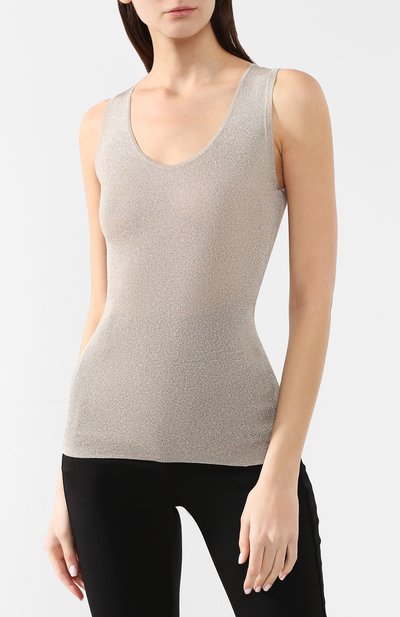 Топ из вискозы BRUNELLO CUCINELLI золотого цвета по цене 99500 руб., арт. M8S862710, фото 3 Топ из вискозы BRUNELLO CUCINELLI, арт. M8S862710, фото 3