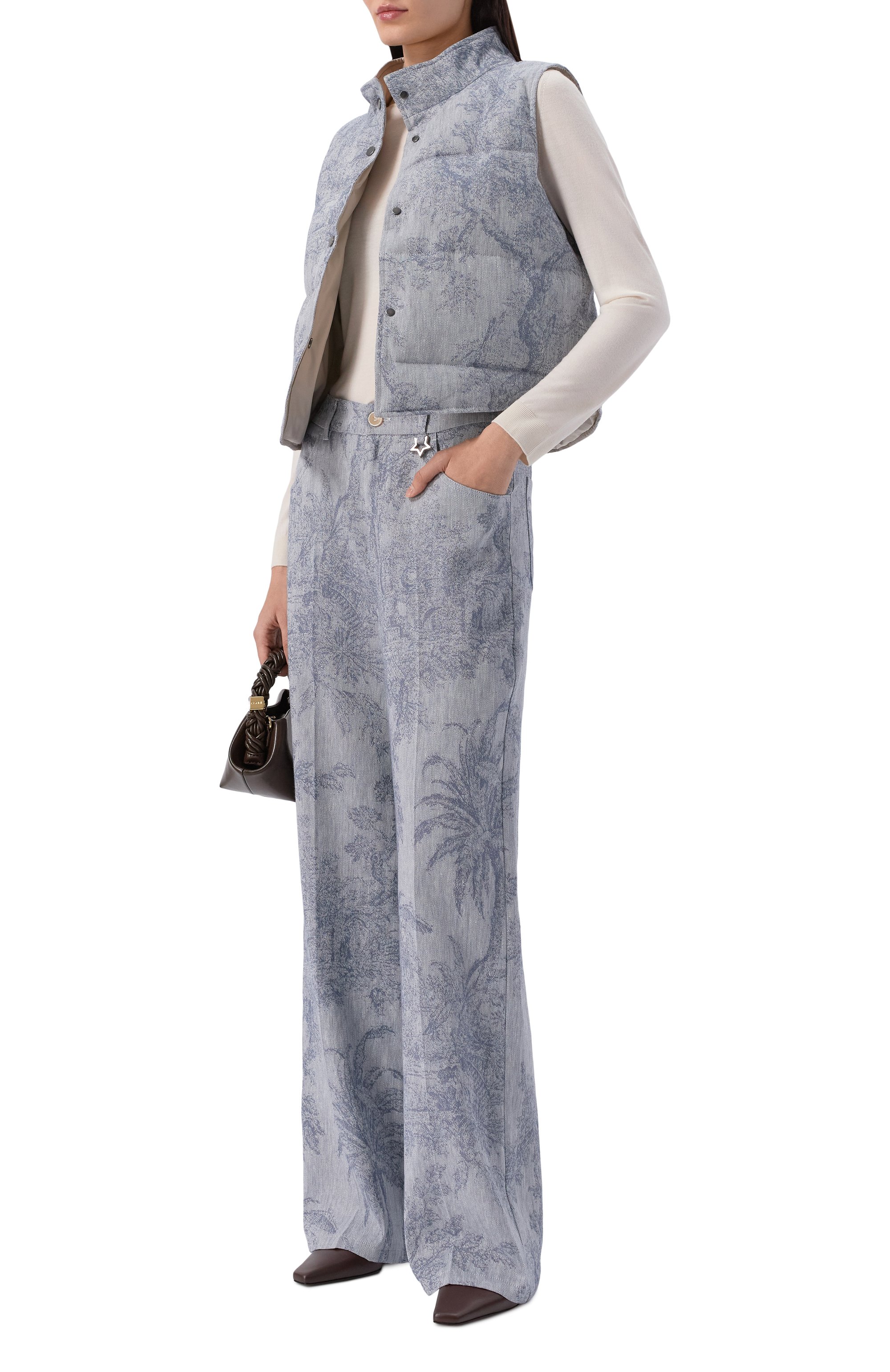 Брюки из хлопка и льна LORENA ANTONIAZZI, арт. P2642PA02A/5163, фото 2