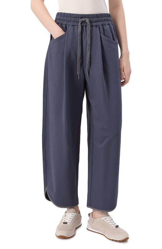 Хлопковые брюки Brunello Cucinelli MH827S0599 Синий  MH827S0599 Фото 3