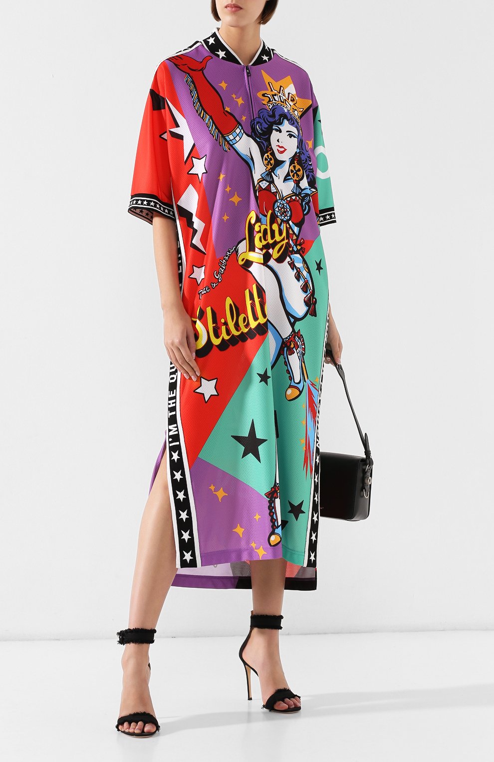 Платье с принтом DOLCE & GABBANA разноцветного цвета по цене 99500 руб., арт. F8K98T/G7R00, фото 2 Платье с принтом DOLCE & GABBANA, арт. F8K98T/G7R00, фото 2