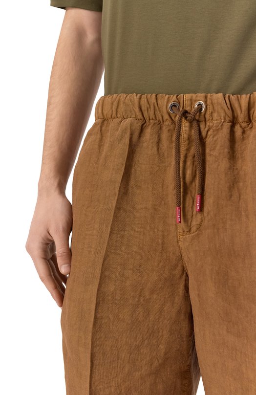 Льняные шорты Kiton UPR004LK0604F07 Коричневый  UPR004LK0604F07 Фото 5