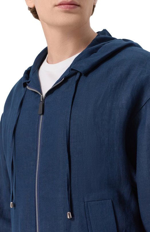 Льняной бомбер Kiton UGK137K0708H Синий  UGK137K0708H Фото 5