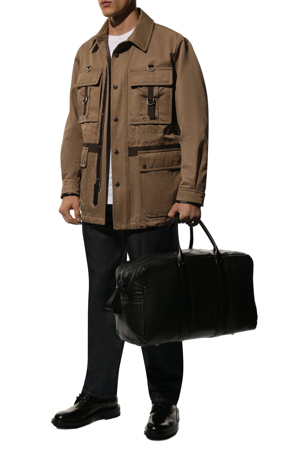 Кожаная дорожная сумка DOUCAL'S черного цвета по цене 69500 руб., арт. DB0004--04UF9720N00, фото 7 Кожаная дорожная сумка DOUCAL'S, арт. DB0004--04UF9720N00, фото 7