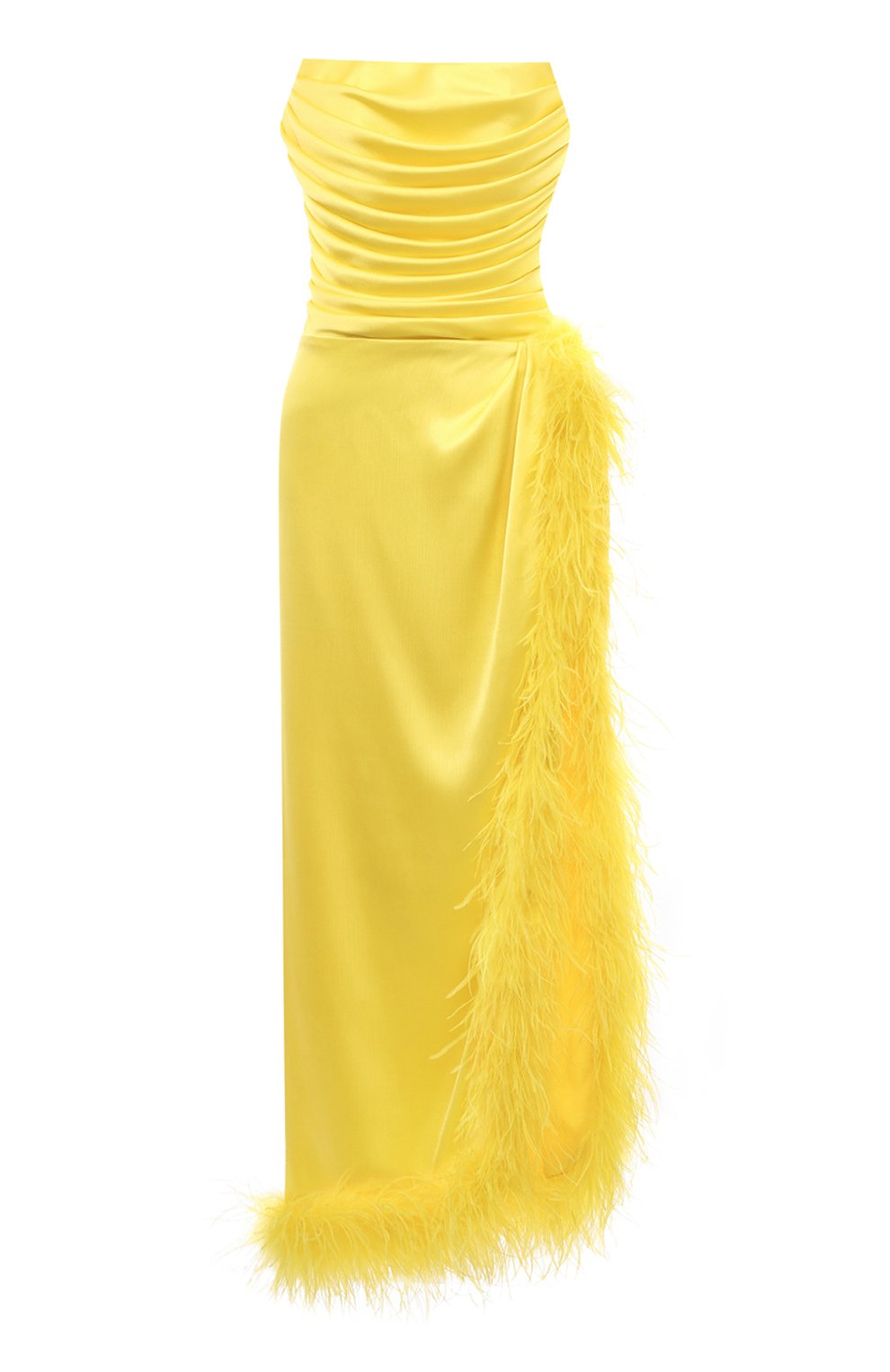 Атласное платье с отделкой перьями SASHA KIM, арт. УТ-00001287, фото 1