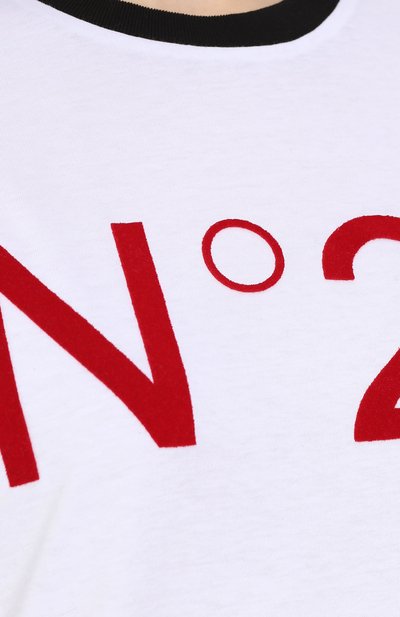 Хлопковая футболка с логотипом бренда N21, арт. 18I N2P0/F041/4157, фото 5