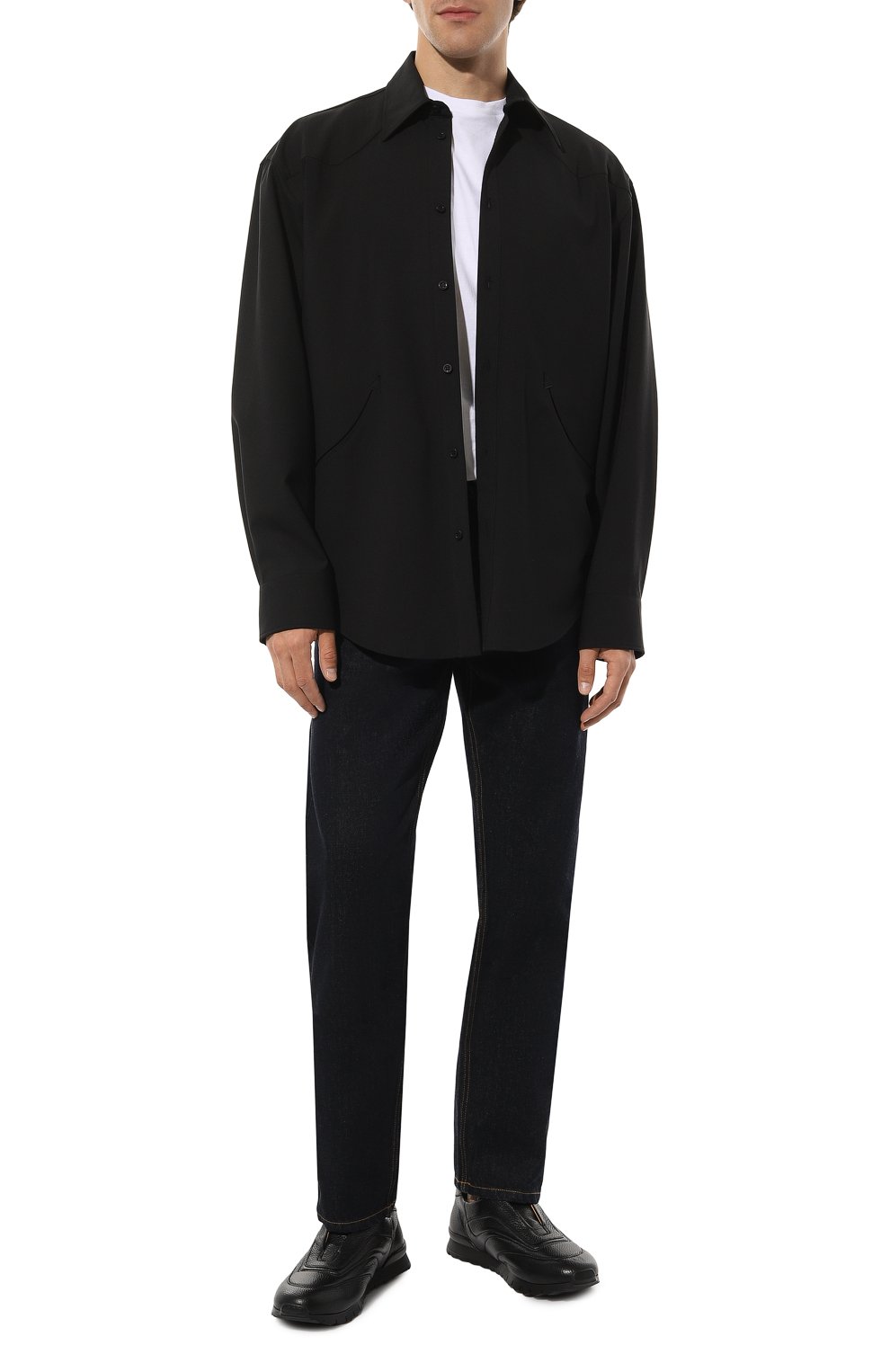 Кожаные кроссовки KITON черного цвета по цене 115500 руб., арт. USSFREEN00126, фото 2 Кожаные кроссовки KITON, арт. USSFREEN00126, фото 2